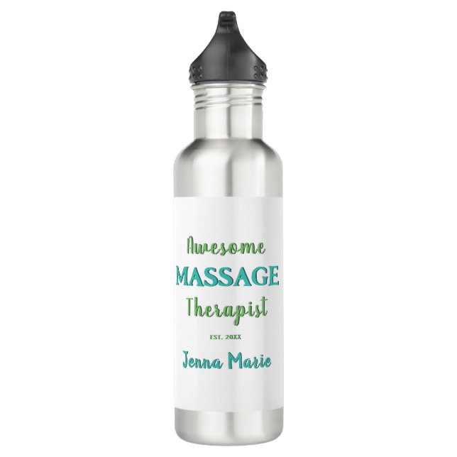 Playful Massage Therapist Text Design 710 Ml Water Bottle (Right)