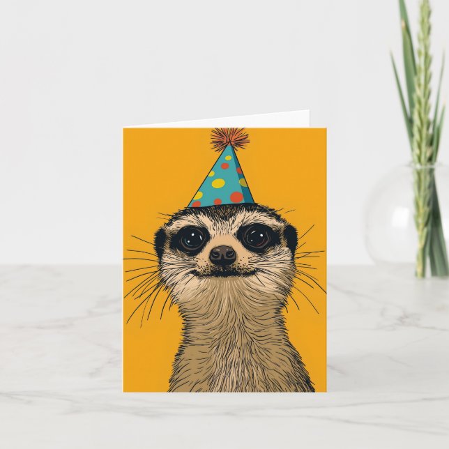 Playful Meerkat Birthday Card (Front)