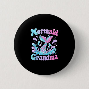 Playful mermaid tail with water splashes design 6 cm round badge