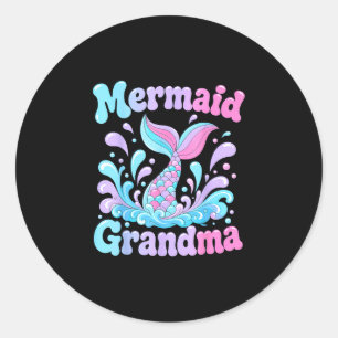 Playful mermaid tail with water splashes design classic round sticker