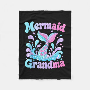Playful mermaid tail with water splashes design fleece blanket