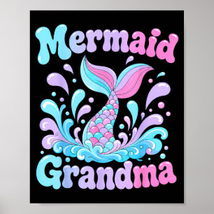 Playful mermaid tail with water splashes design poster