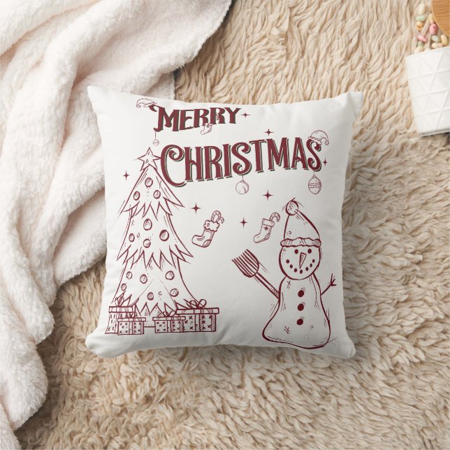 Playful Merry Christmas Cushion (Blanket)
