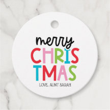 Playful Merry Christmas Favour Tags, Personalised