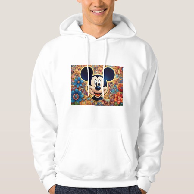 Playful Mickey: Graphic T-Shirt Hoodie (Front)