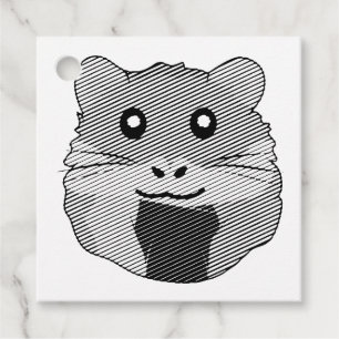 Playful Minimalist Hamster Favour Tags