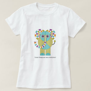 Playful Modern Elephant Quilt Pattern T-Shirt