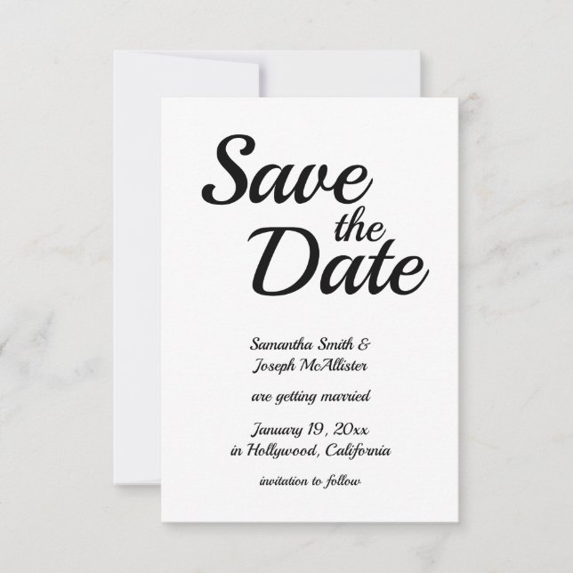 Playful Modern Font Black and White Invitation (Front)
