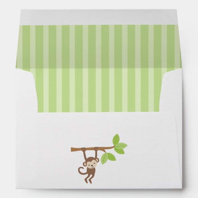 Playful Monkey Birthday Party Envelopes (Back (Bottom))