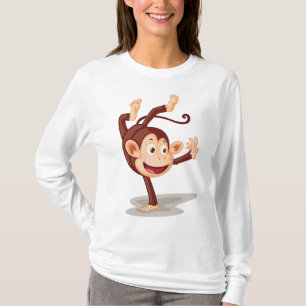 Playful Monkey Doing a Handstand Cute Animal T-Shirt
