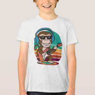 playful monkey rocks Tri-Blend shirt