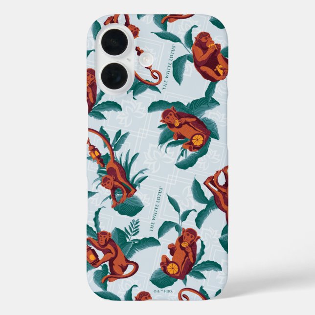 Playful Monkeys Pattern of The White Lotus Case-Mate iPhone Case (Back)