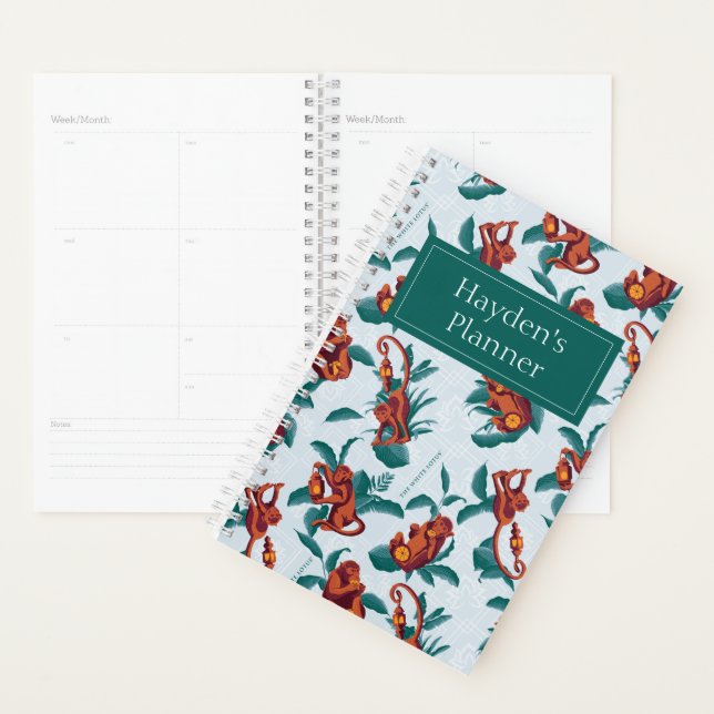 Playful Monkeys Pattern of The White Lotus Planner (Display)