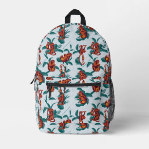 Playful Monkeys Pattern of The White Lotus Printed Backpack