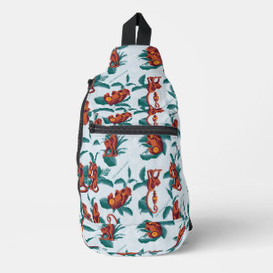 Playful Monkeys Pattern of The White Lotus Sling Bag
