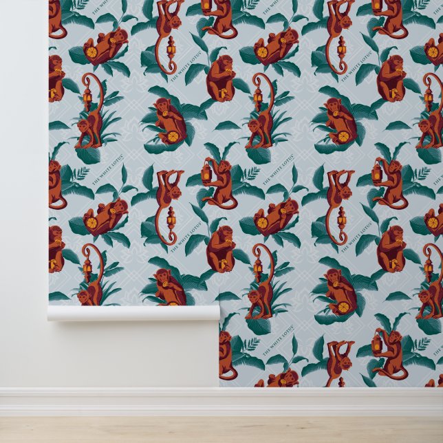 Playful Monkeys Pattern of The White Lotus Wallpaper (Application)