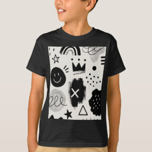Playful Monochrome Shapes T-Shirt
