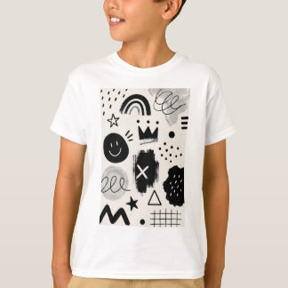 Playful Monochrome Shapes T-Shirt