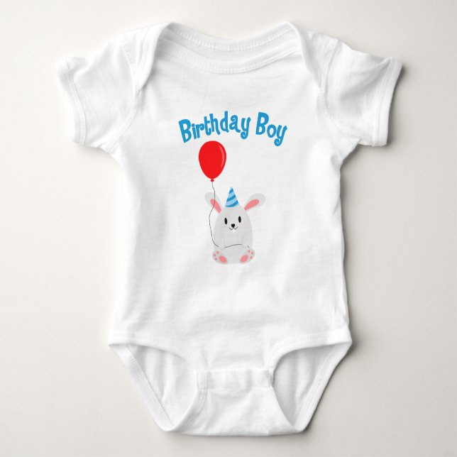 Playful Mouse Birthday Boy Baby Bodysuit (Front)