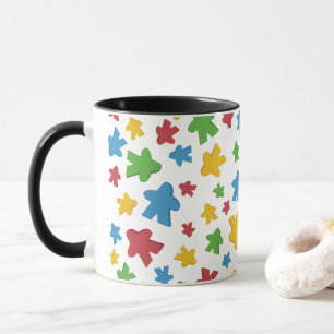 Playful Multi-Coloured  Meeple Gamer Mug