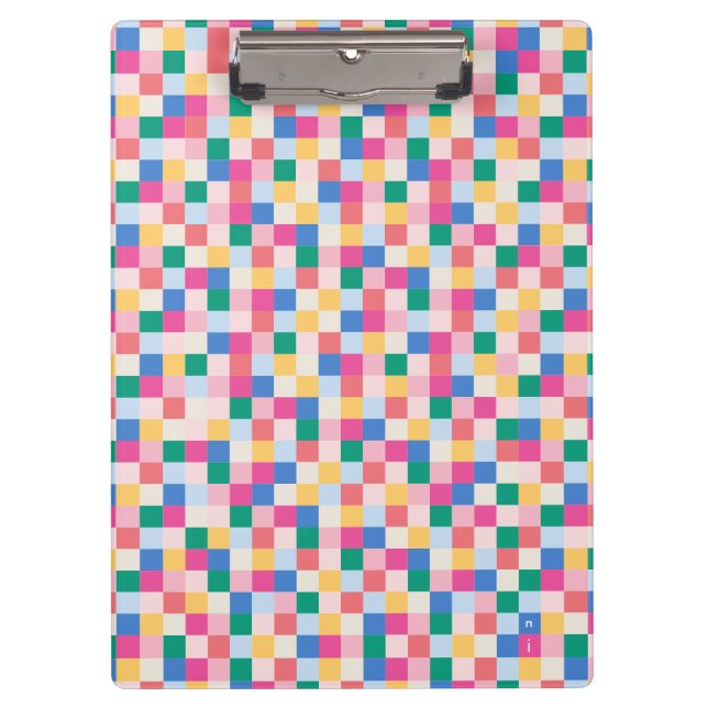Playful Multicolor Blocks Pattern Clipboard (Front)