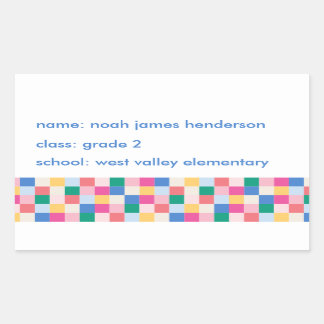 Playful Multicolor Blocks Pattern Rectangular Sticker