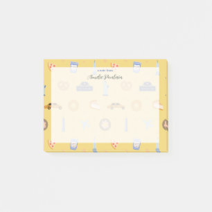 Playful New York City Pattern Custard Yellow Name Post-it Notes