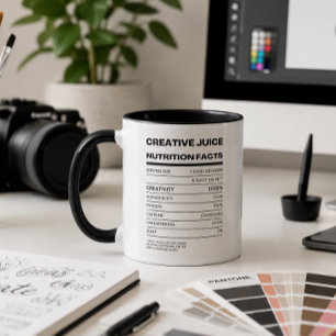 Playful Nutrition Facts Label for Creative Juice Mug