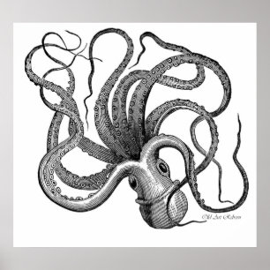 Playful Octopus Poster