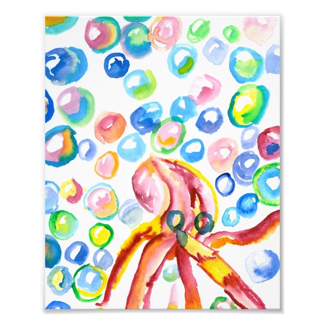 Playful Octopus Print (Front)