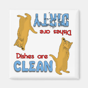 Playful Orange Cat Lovers Dishwasher Magnet