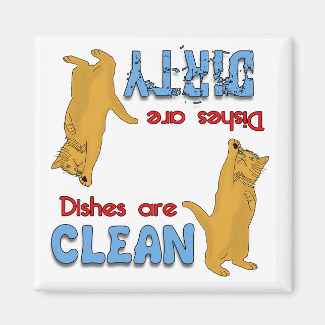 Playful Orange Cat Lovers Dishwasher Magnet (Front)
