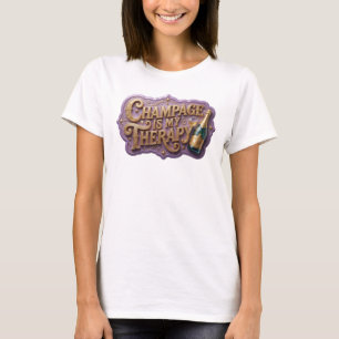 Playful Orange CHAMPAGNE IS MY THERAPY Slogan Tee