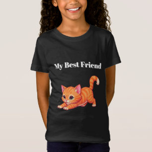 Playful Orange Kitten Cartoon T-Shirt