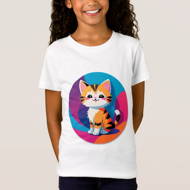 Playful Orange Tabby Kitten T-Shirt (Front)