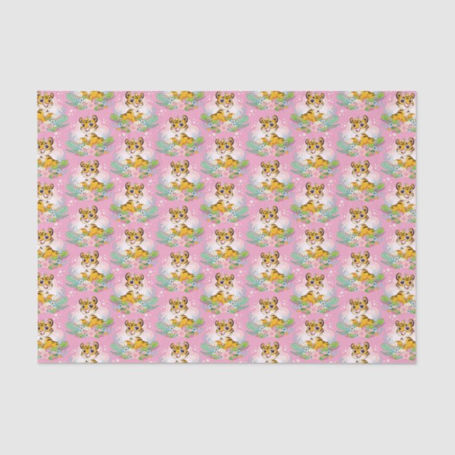 Playful Orange Tabby Kittens Tissue Paper (Front)