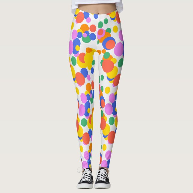 Playful Orbit: Abstract Circles Leggings (Front)