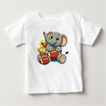 Playful Pals: Cartoon Elephant and Duck 