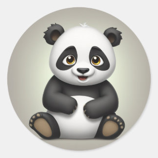 Playful Panda Classic Round Sticker