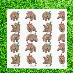 Playful  Party Australian Wombats Wrapping Paper