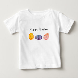 Playful Pastel Easter Eggs Happy Easter  Baby T-Shirt