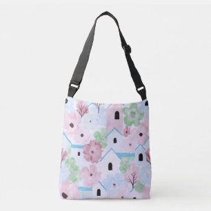 Playful Pastel Floral Pattern Crossbody Bag