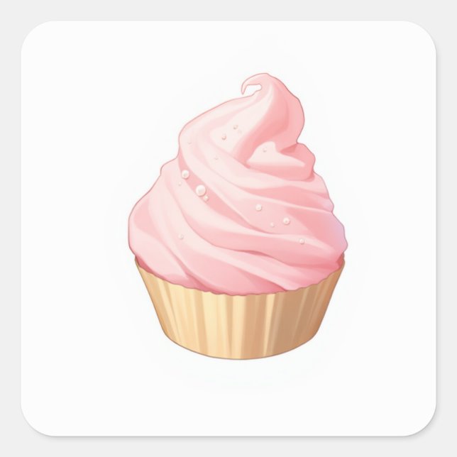 Playful Pastel Illustration Square Sticker (Front)