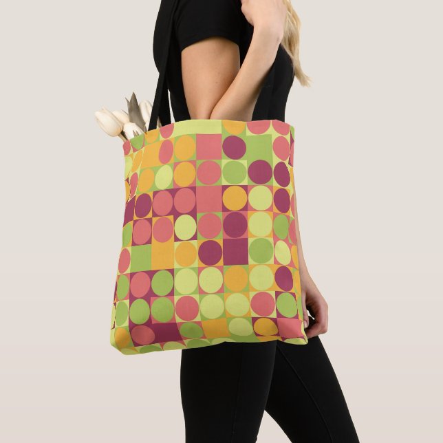 Playful Pastel Tiles Tote Bag (Close Up)