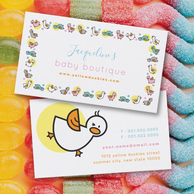 Playful Pastels Duckies & Cute Dots Business Card (Creator Uploaded)