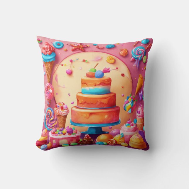 Playful Pastry and Candyland Fun  Cushion (Front)