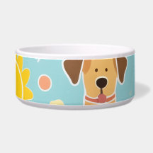 Playful Paw Print Ceramic Dog Bowl | Colourful