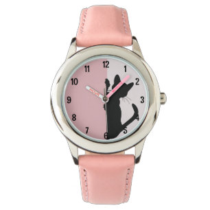 Playful Peeking Kitty Cat - Pink Watch