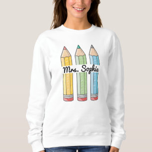 Playful Pencils Teacher Name Sweatshirt