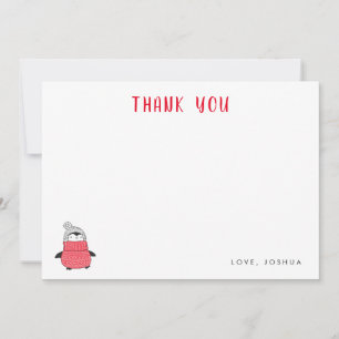 Playful Penguin Kids Holiday Thank You Card
